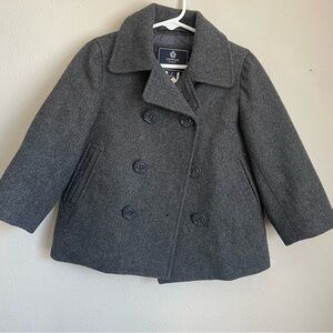 J Crew Crewcuts Charcoal Wool Pea Coat for Kids Toddlers